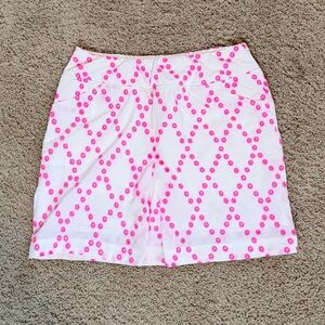 Lilly Pulitzer Pink and White Mini Skirt